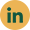 A green and yellow circle with the linkedin logo in it.