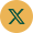 A green letter x in the middle of a yellow circle.